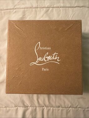 Christian Louboutin Brown Cardboard Box with White Logo 8x8x3